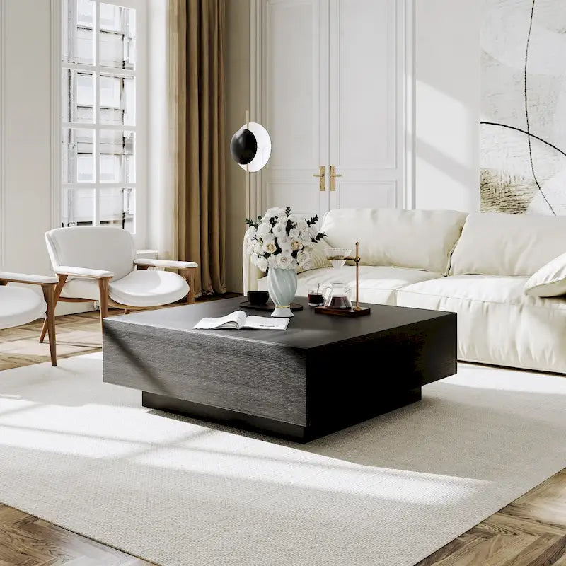 Mid-Century Modern Coffee Table with Storage – Fully Assembled