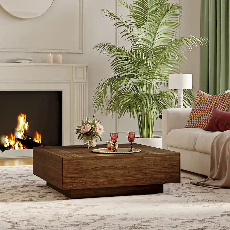 Mid-Century Modern Coffee Table with Storage – Fully Assembled