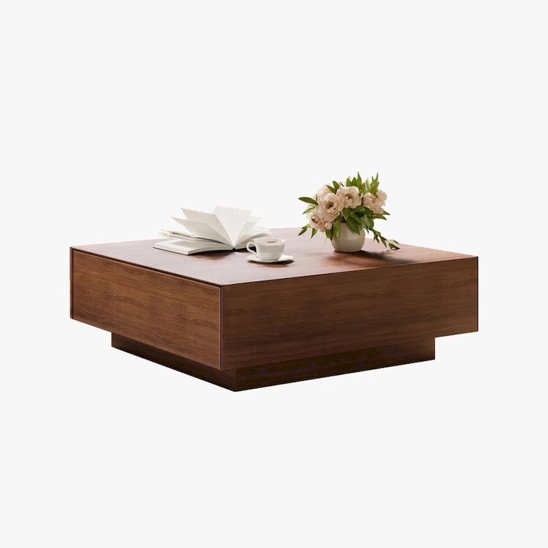 Mid-Century Modern Coffee Table with Storage – Fully Assembled