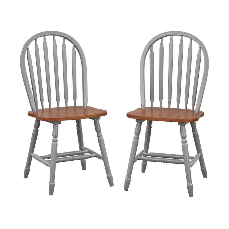 Chaises de salle à manger à barreaux de style rustique, ensemble de 2 – Plusieurs coloris