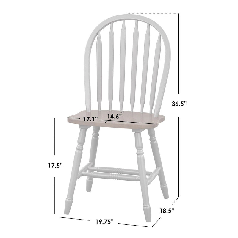 Chaises de salle à manger à barreaux de style rustique, ensemble de 2 – Plusieurs coloris