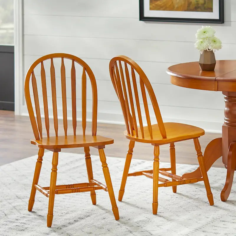 Chaises de salle à manger à barreaux de style rustique, ensemble de 2 – Plusieurs coloris