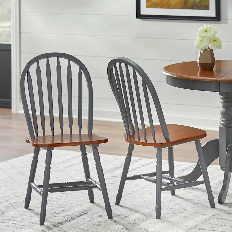Chaises de salle à manger à barreaux de style rustique, ensemble de 2 – Plusieurs coloris