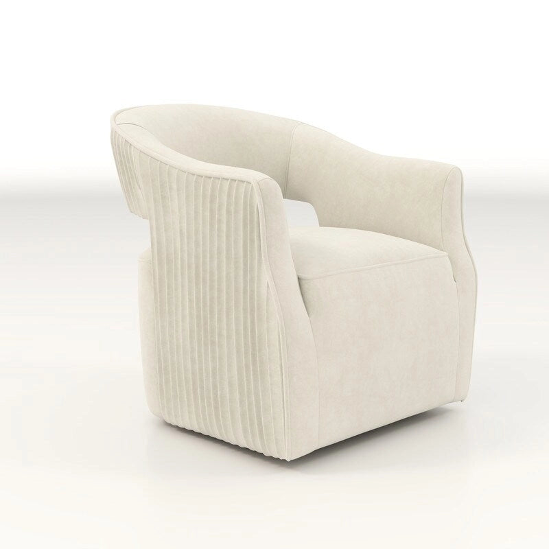 Velvet Open-Back 360° Swivel Accent Chair, Set of 2