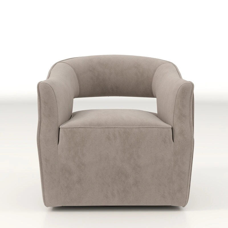 Velvet Open-Back 360° Swivel Accent Chair, Set of 2
